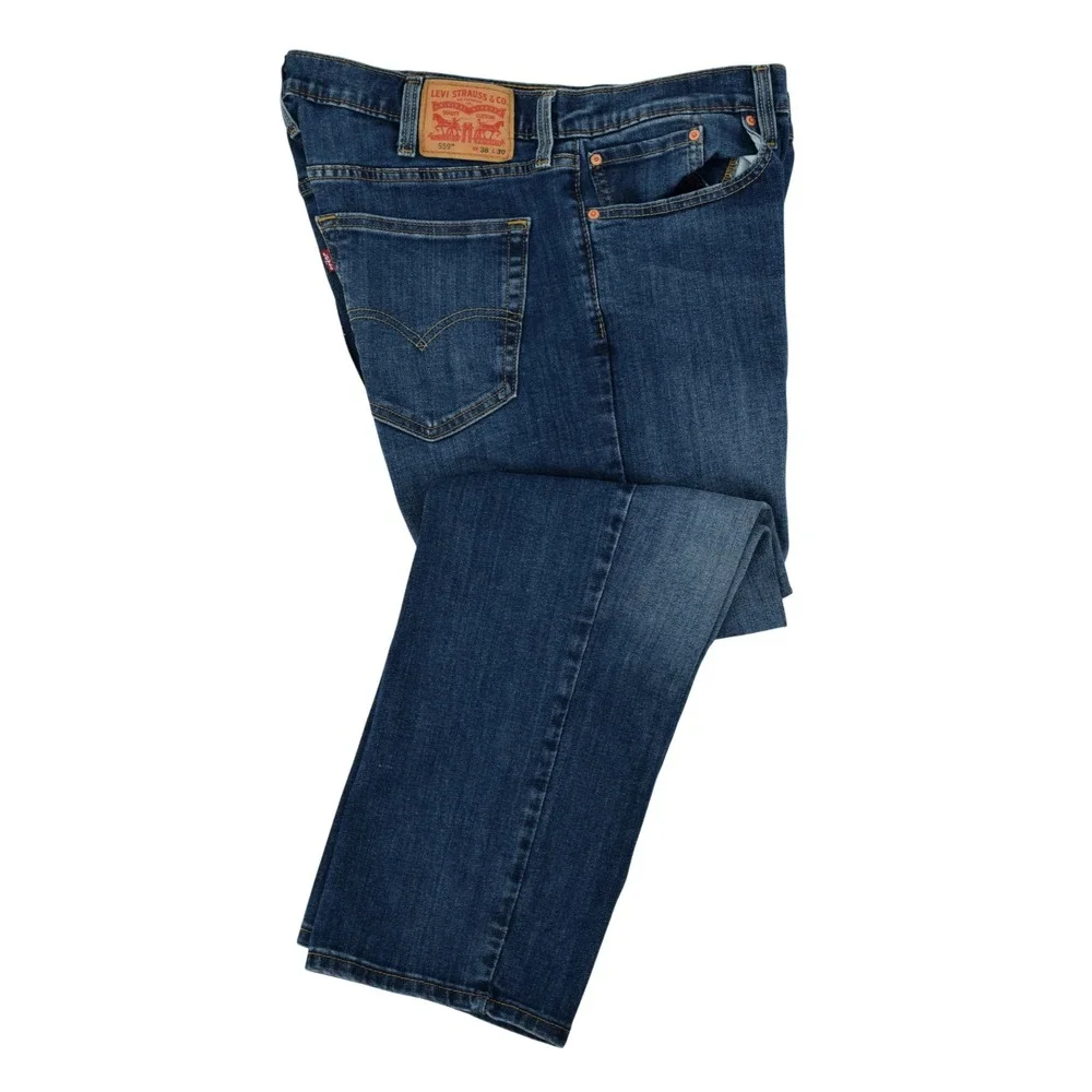 Levi's 559 Relaxed Straight Jeans Men's 38x30 (Measures 38x29) Dark Wash Stretch
